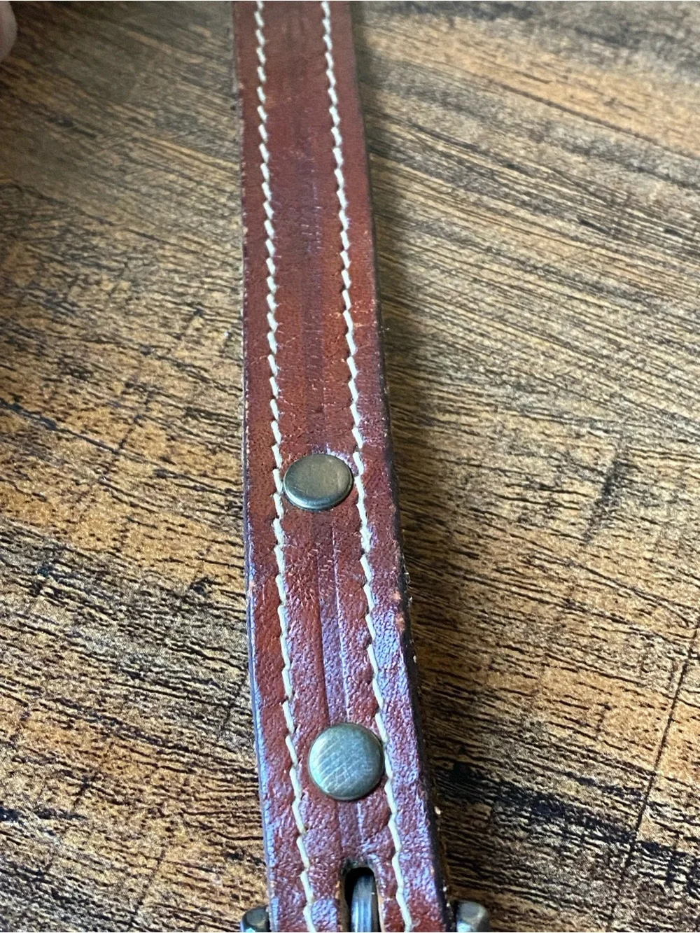 Vintage Levi Strauss & Co Leather Skinny Belt, 28”